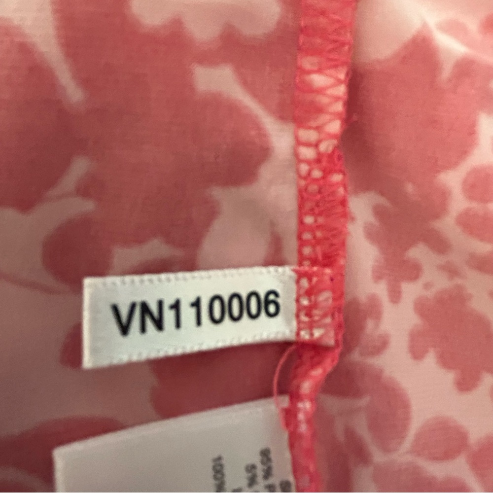 New York & Company stretch pink leafy floral crossover dress Size M - Picture 9 of 10